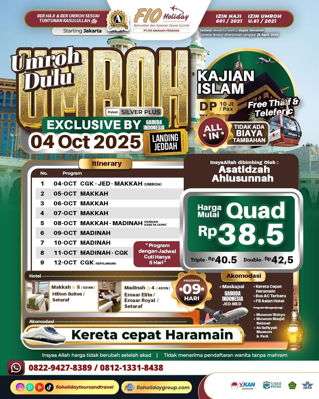 Umroh VIP Reguler Silver Plus 4 Oktober 2025 - fioholidaygroup.com