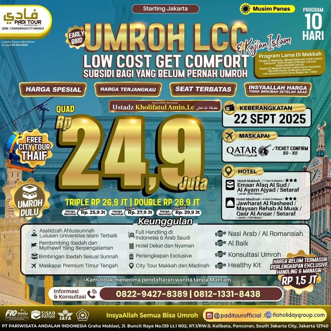 Padi Tour Umroh LCC 9 Nov 2025 - fioholidaygroup.com
