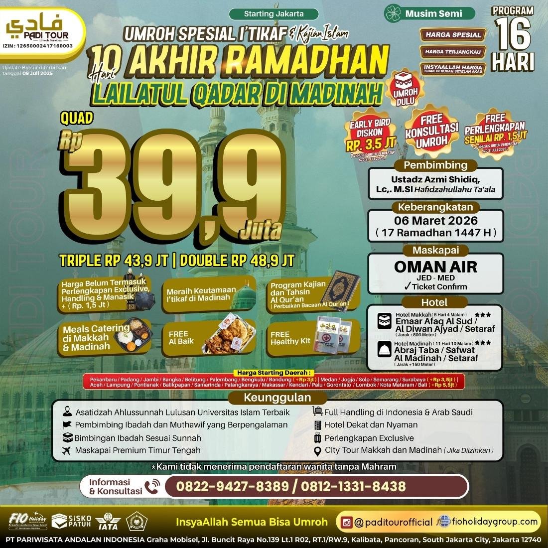 Padi Umroh Ramadhan Itikaf Madinah